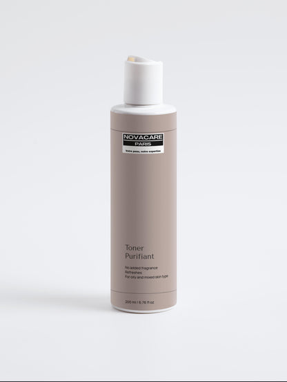 Toner Purifiant 200ml for acne, imperfections, and blackheads, promoting fresh and hydrated skin.